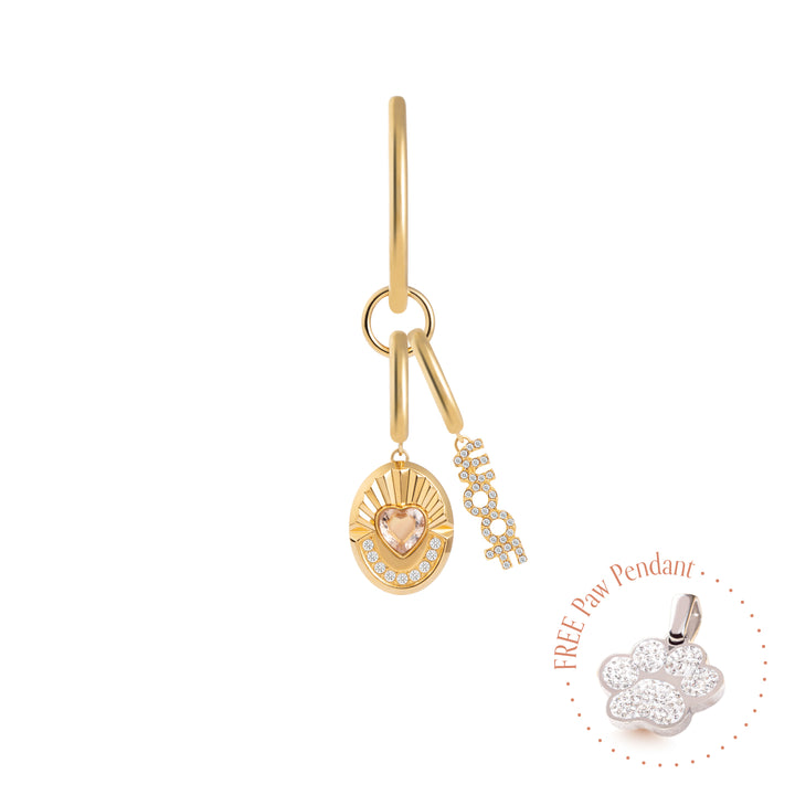 PET IT ON Amulet Charm Set - Oval Tag + Woof - ARTĒ Madrid