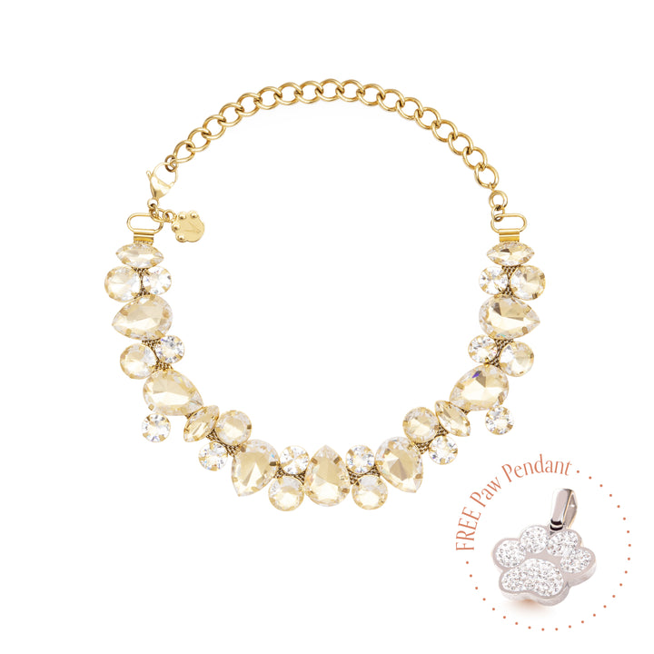 PET IT ON Cluster Necklace - Honey Citrine Yellow - ARTĒ Madrid