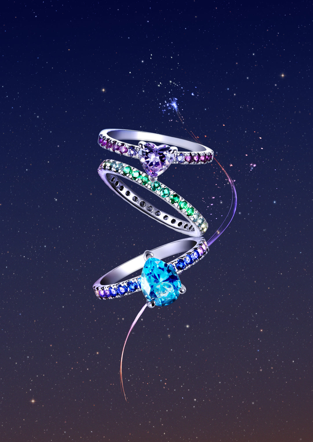 SPRINKLES Pavé Solitaire Ring