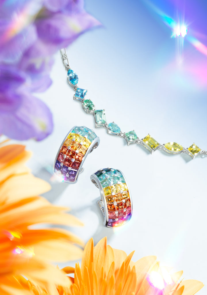 SunDaze Rainbow Dome Hoop Earrings - ARTĒ Madrid