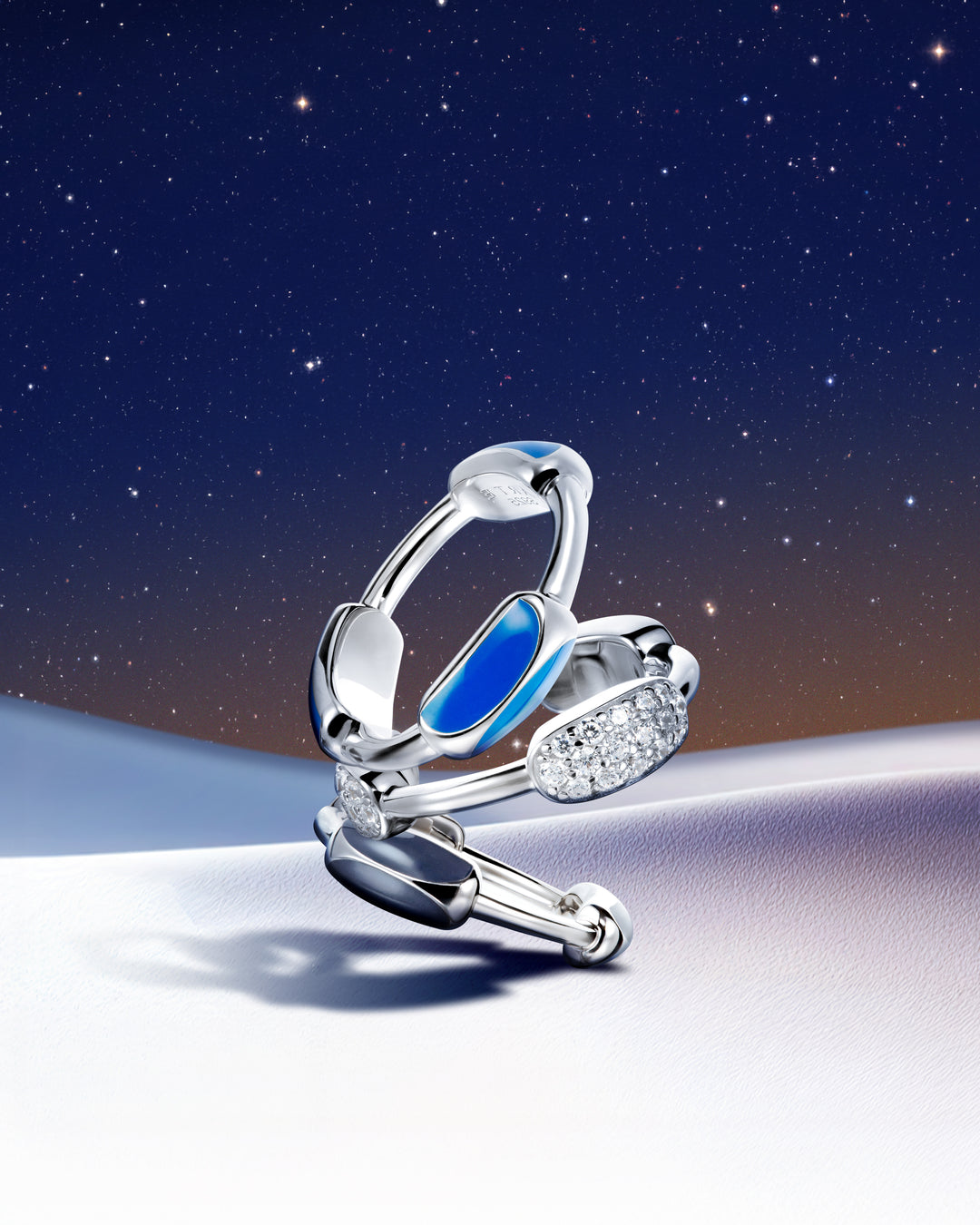 TOGGLE Pavé Pillow Dome Ring - White Gold