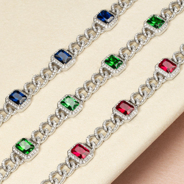 PET IT ON Cuban Chain Necklace - Sapphire Royal Blue - ARTĒ Madrid
