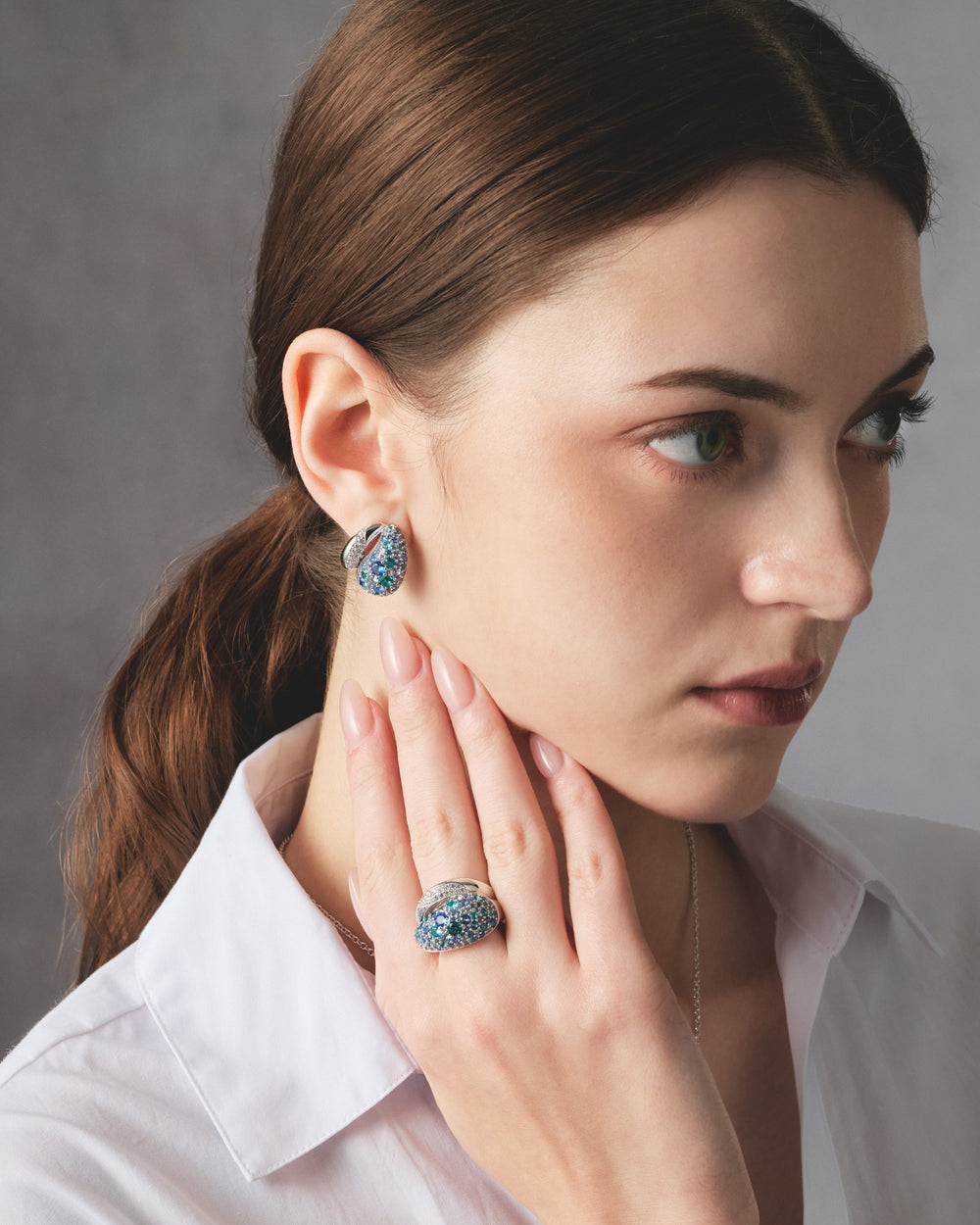 SIERRA Pavé Open Dome Hoop Earrings - ARTĒ Madrid