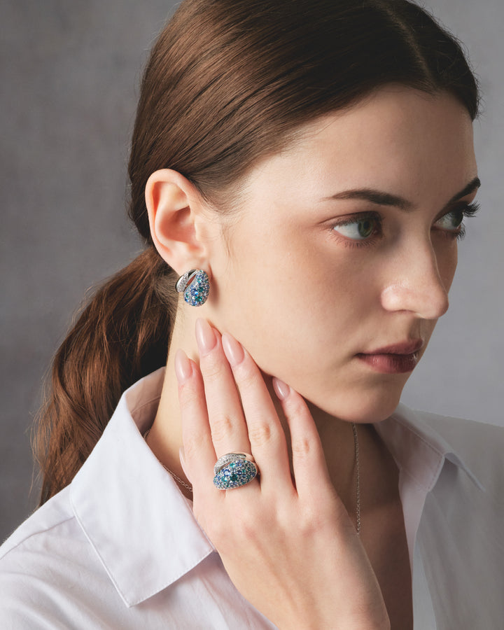 SIERRA Pavé Open Dome Hoop Earrings - ARTĒ Madrid
