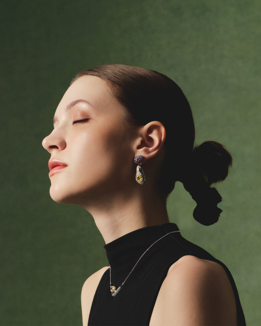 SIERRA Pavé Contour Convertible Stud Earrings with Drop Pendants - ARTĒ Madrid