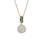 Color Me 120V Solitaire Geometric Necklace - Dark Green