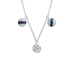 Color Me 120V Solitaire Twisted Necklace - Navy x Light Blue