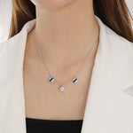 Color Me 120V Solitaire Twisted Necklace - Navy x Light Blue