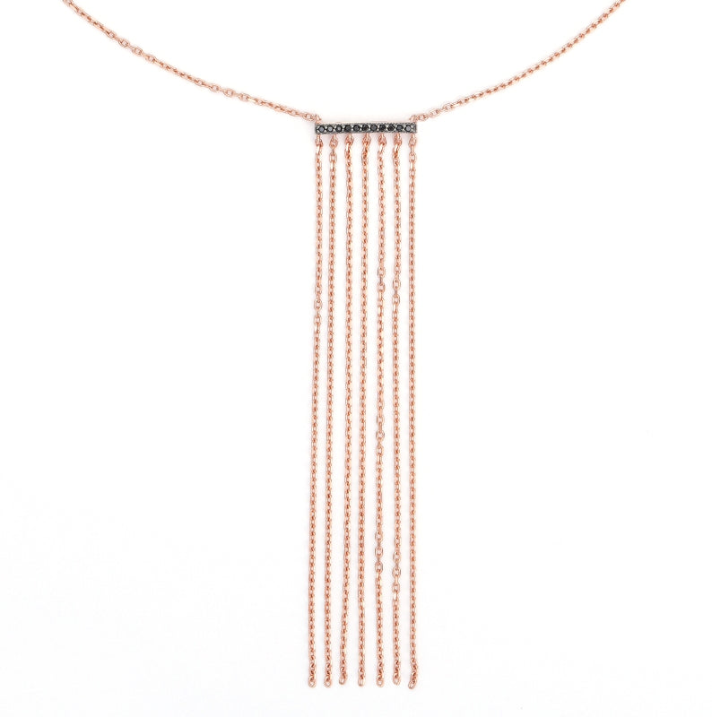 Dainty Fringe Necklace (Black) - ARTE Madrid
