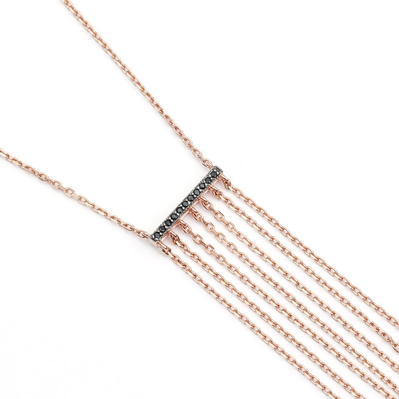 Dainty Fringe Necklace (Black) - ARTE Madrid