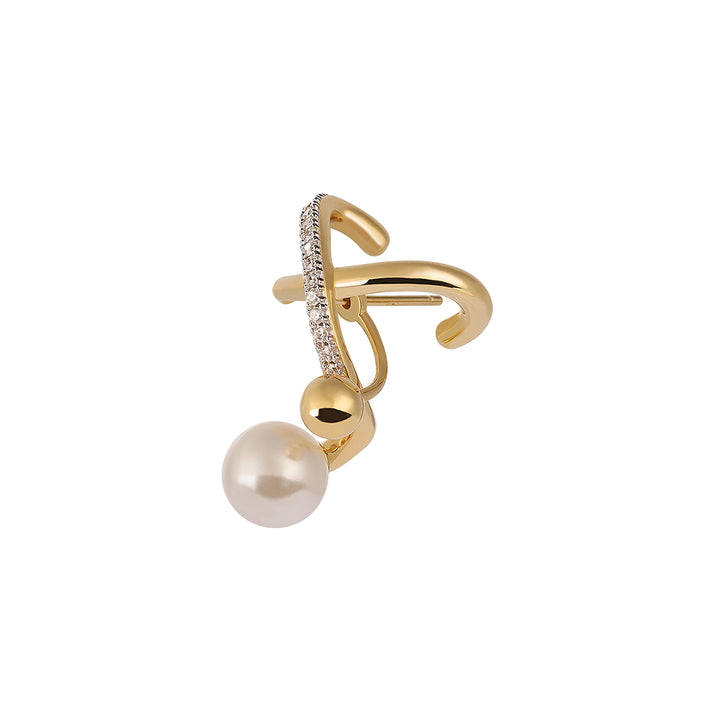 TOGGLE Convertible Crossover Earring with Pearl (Single Earring - Left Side) - ARTE Madrid