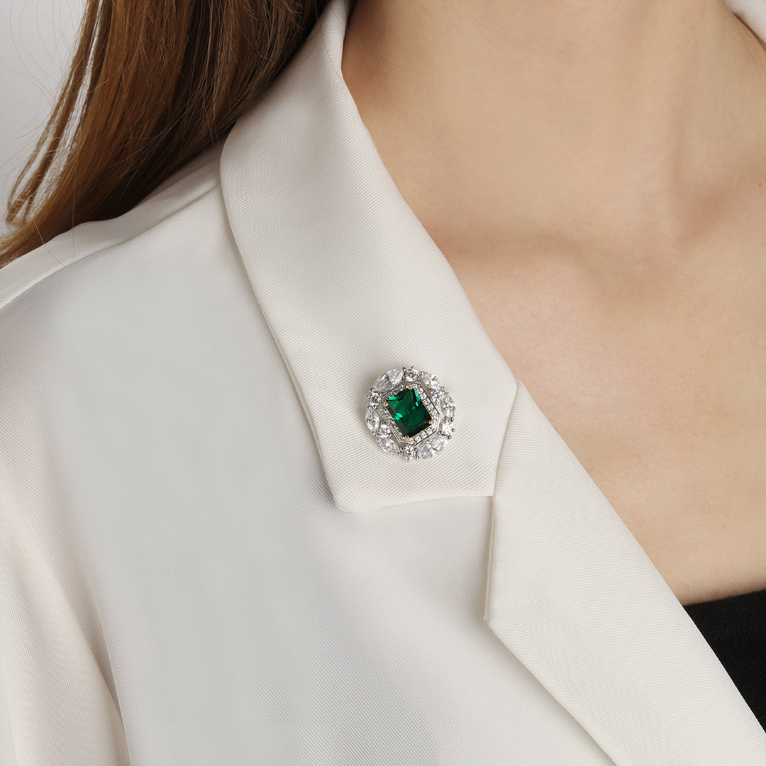 ALWAYS Mesmerizing Emerald Green Brooch - ARTE Madrid