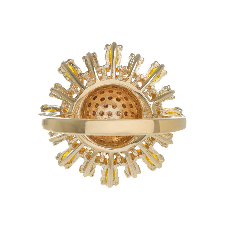 Tropical Dream Golden Sunflower Ring - ARTE Madrid