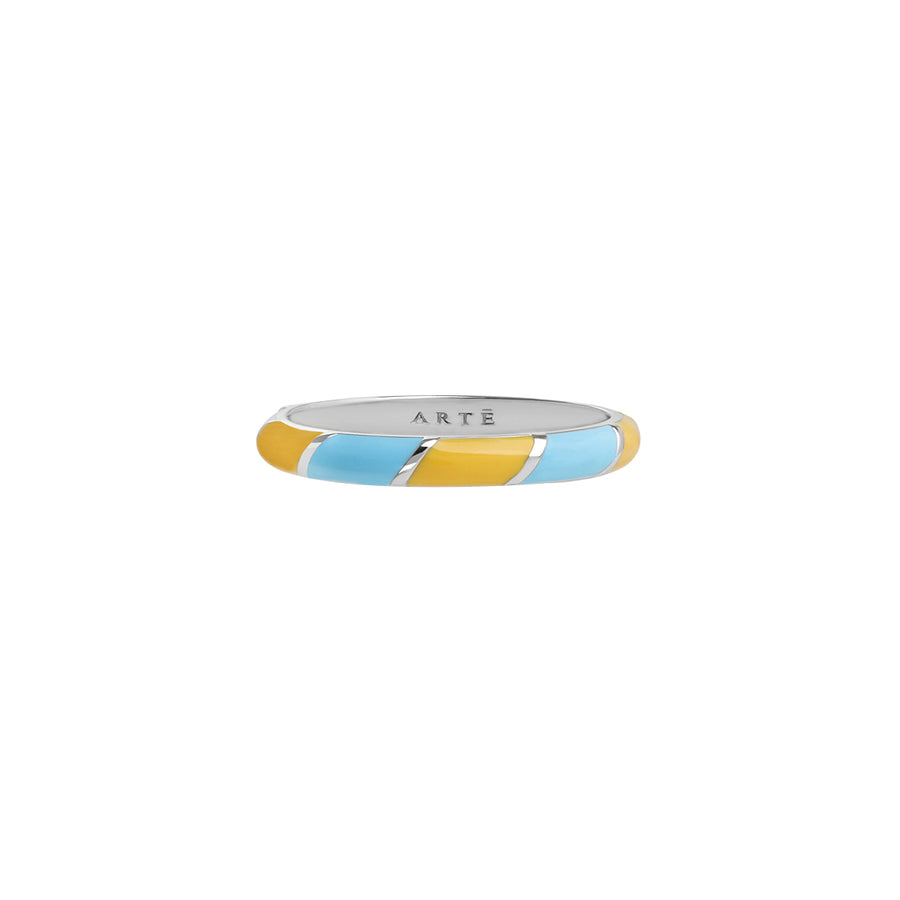 Color Me 120V Twisted Ring - Yellow x Light Blue - ARTE Madrid