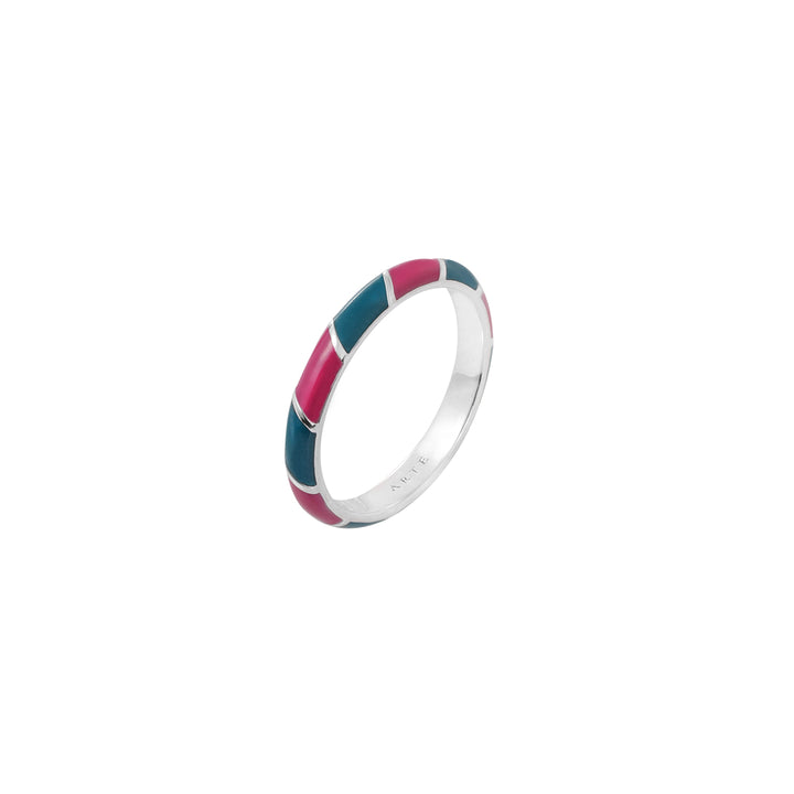 Color Me 120V Twisted Ring - Dark Green x Raspberry Red - ARTE Madrid
