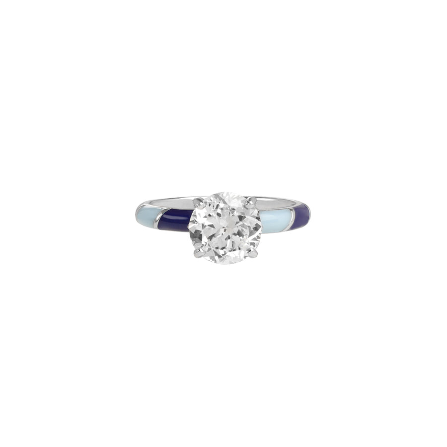Color Me 120V Solitaire Twisted Ring - Navy x Light Blue - ARTE Madrid