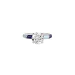 Color Me 120V Solitaire Twisted Ring - Navy x Light Blue