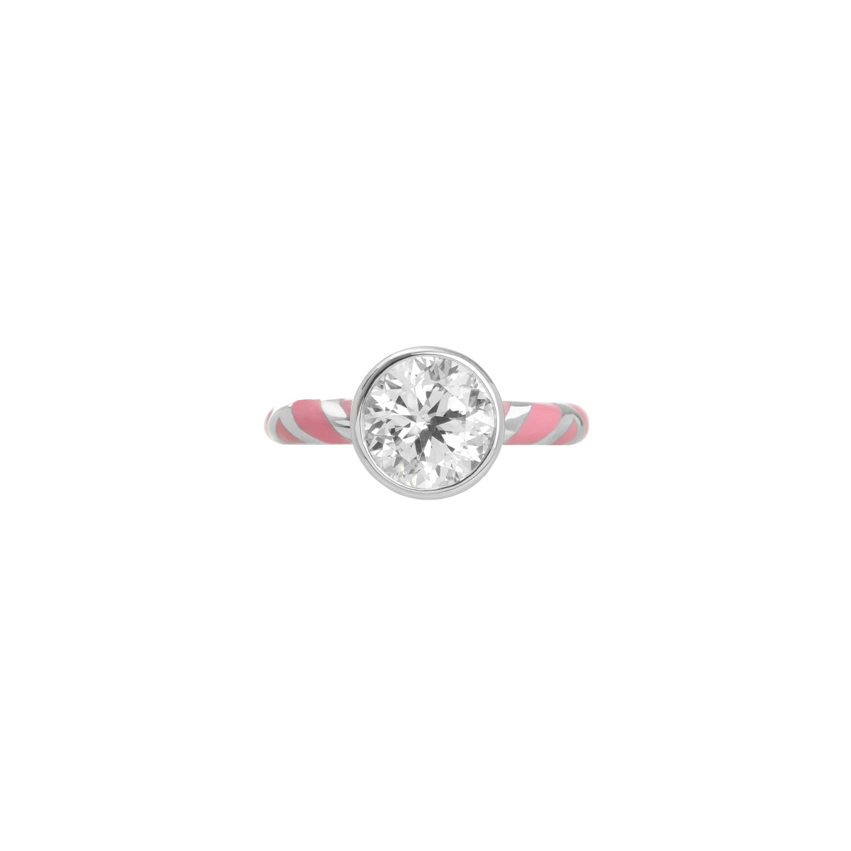 Color Me 120V Solitaire Geometric Ring - Pink